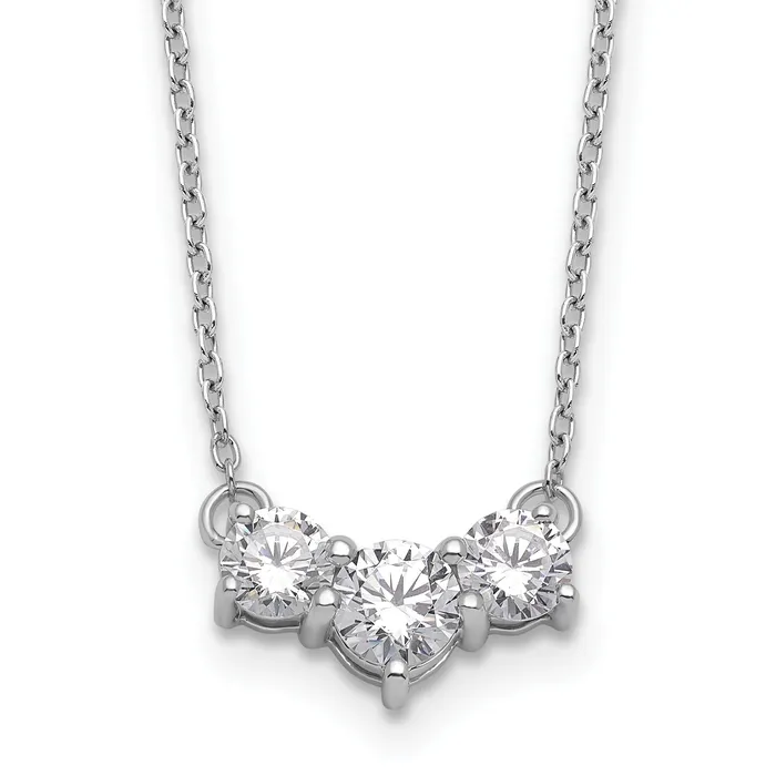 Goldia 14k White Gold 1 Ct Lab Grown Diamond VSSI G 18 inch Three Stone Necklace Necklaces Goldia 14k White Gold 1 Ct Lab Grown Diamond VSSI G 18 inch Three Stone Necklace Necklaces