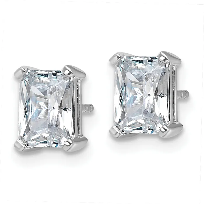 Goldia 14k White Gold 3 ctw Certified Lab Grown Diamond VSSI G Radiant 4 Prong Heavy Wt Stud Earrings Earrings