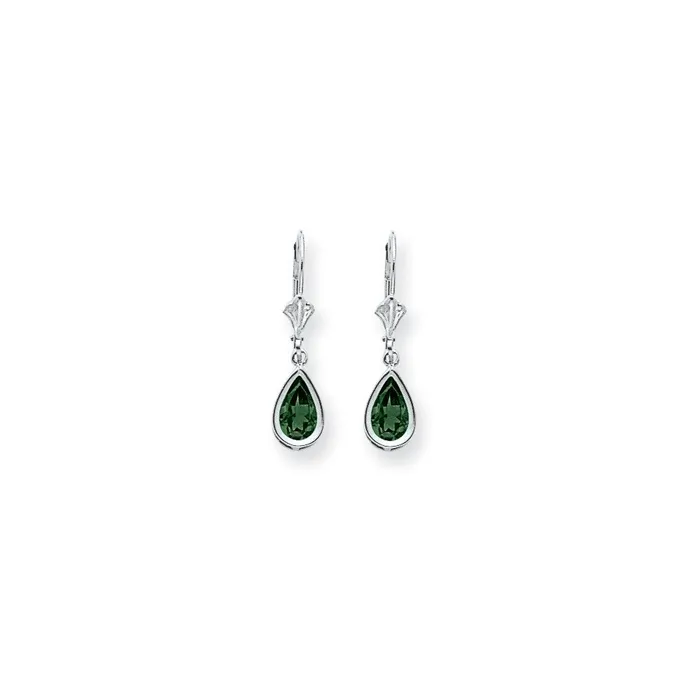 Goldia 14k White Gold 8x5mm Pear Mount St Helens leverback Earrings Earrings Goldia 14k White Gold 8x5mm Pear Mount St Helens leverback Earrings Earrings