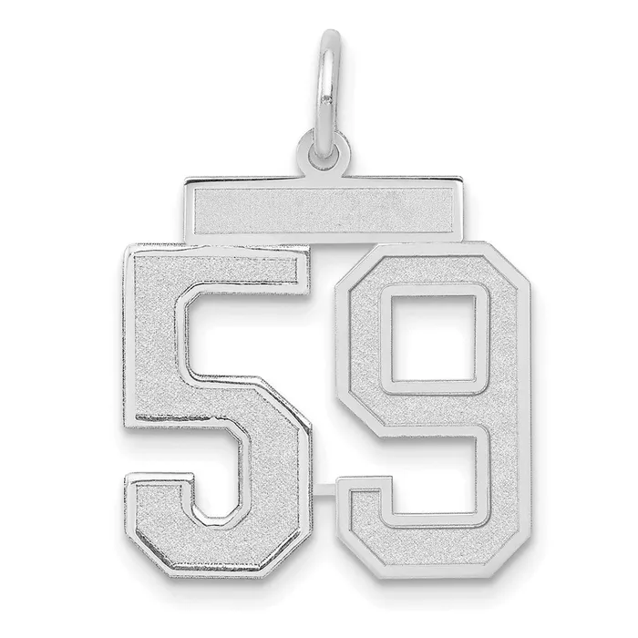 Goldia 14k White Goldw Medium Satin Number 59 Charm Charm Necklaces
