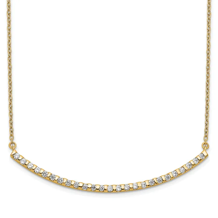 Goldia 14k Yellow Gold 12 Ct Lab Grown Diamond VSSI G 18 inch Curved Bar Necklace Necklaces Goldia 14k Yellow Gold 12 Ct Lab Grown Diamond VSSI G 18 inch Curved Bar Necklace Necklaces