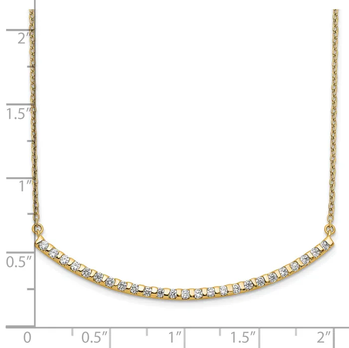 Goldia 14k Yellow Gold 12 Ct Lab Grown Diamond VSSI G 18 inch Curved Bar Necklace Necklaces