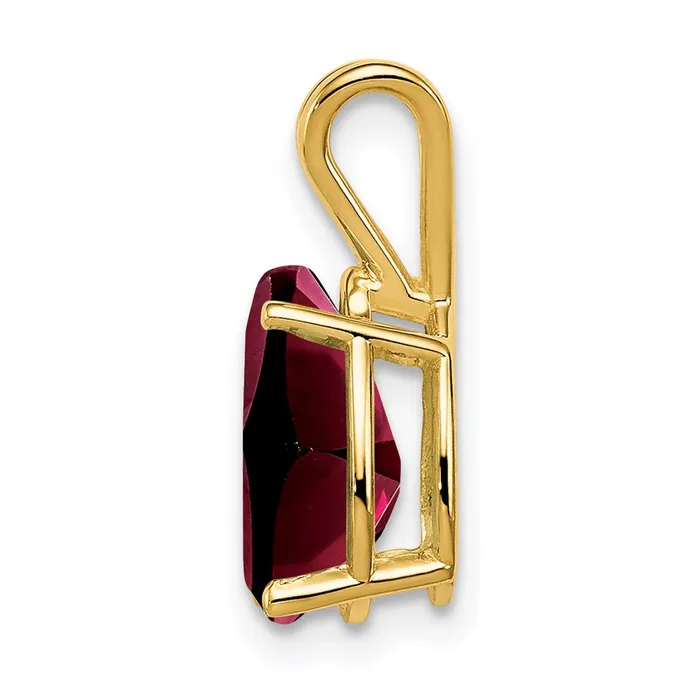 Goldia 14K Yellow Gold 10x7mm Pear Garnet pendant Necklaces