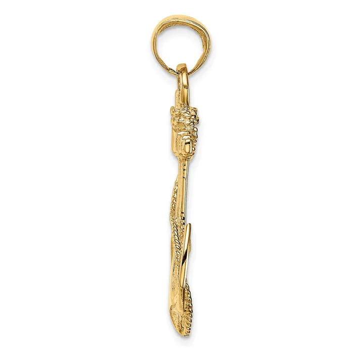 Goldia 14k Yellow Gold 2D Anchor with Rope Pendant Necklaces