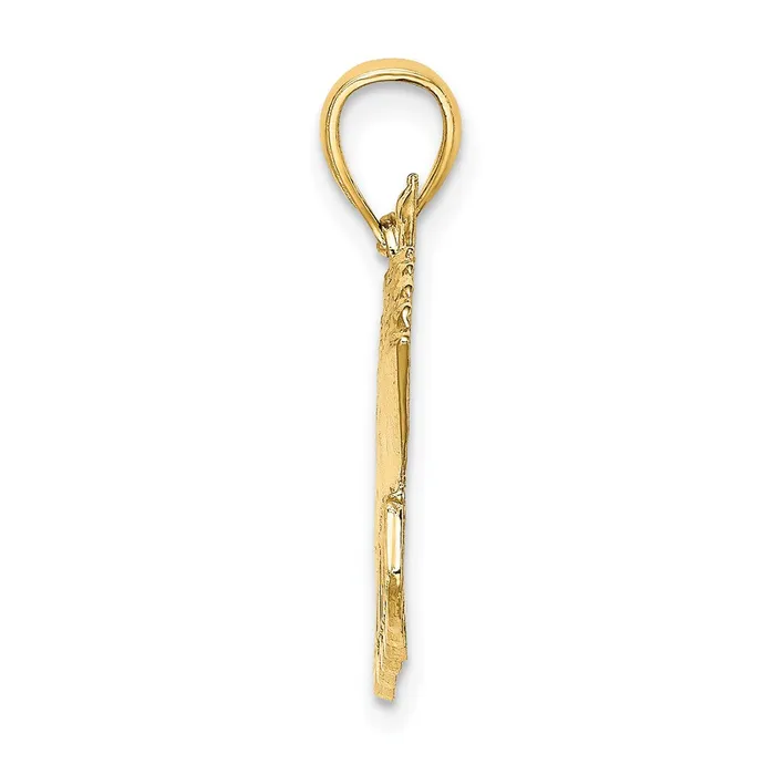 Goldia 14k Yellow Gold 2D Polished ST MARTIN Cruise Ship w Waves Charm Charm Necklaces