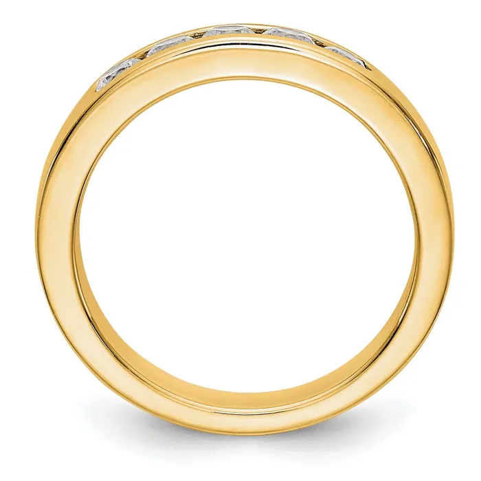 Goldia 14K Yellow Gold 5Stone Real Diamond Channel Band Rings