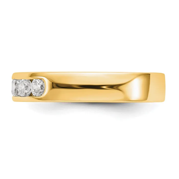 Goldia 14K Yellow Gold 5Stone Real Diamond Channel Band Rings