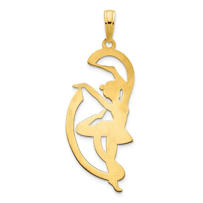 Goldia 14k Yellow Gold Gymnast w Ribbon Pendant PreStyled Sets