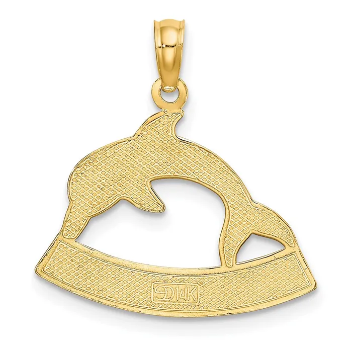 Goldia 14k Yellow Gold HAWAII Dolphin Charm Charm Necklaces