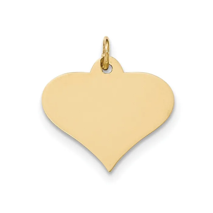 Goldia 14k Yellow Gold Plain 027 Gauge Engraveable Heart Disc Charm Charm Necklaces Goldia 14k Yellow Gold Plain 027 Gauge Engraveable Heart Disc Charm Charm Necklaces