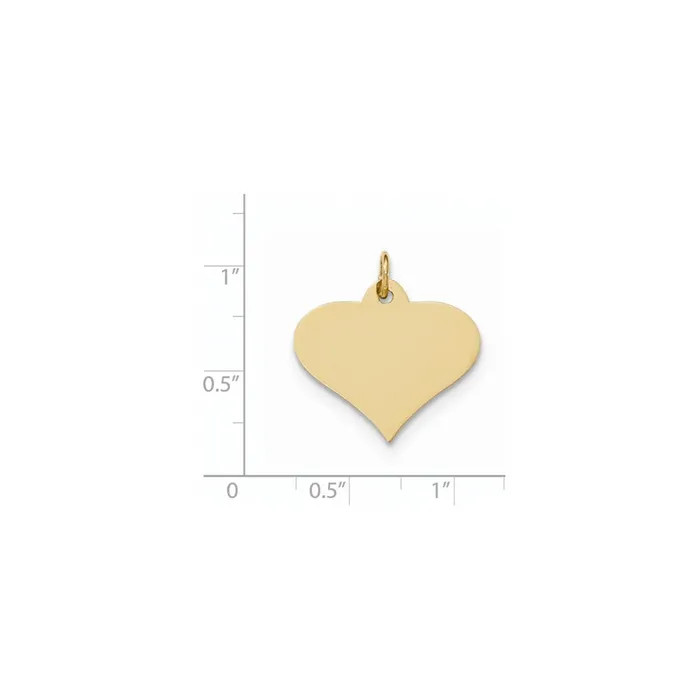 Goldia 14k Yellow Gold Plain 027 Gauge Engraveable Heart Disc Charm Charm Necklaces