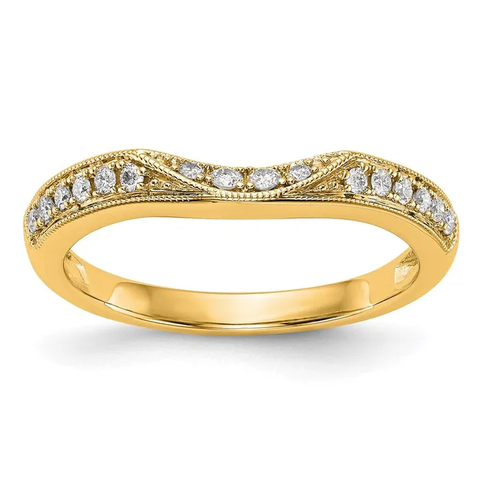 Goldia 14K Yellow Gold Real Diamond Band Rings