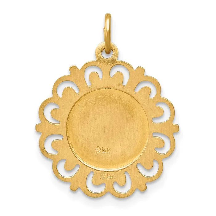 Goldia 14k Yellow Gold Saint Theresa Medal Charm Charm Necklaces