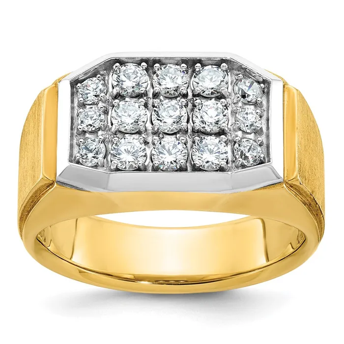 Goldia 14k Yellow u0026 Rhodium Gold Mens Polished and Satin Diamond Ring Mounting Rings Goldia 14k Yellow u0026 Rhodium Gold Mens Polished and Satin Diamond Ring Mounting Rings