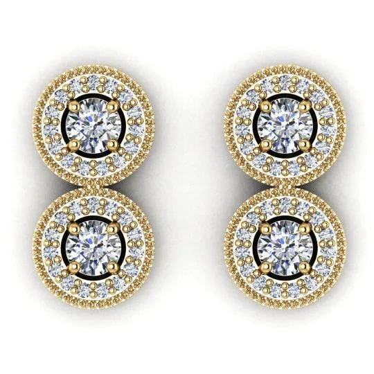 goldiaca Earrings 14ky AA Diamond 2 stone Earring Semi Mount 46 mm center stones goldiaca Earrings 14ky AA Diamond 2 stone Earring Semi Mount 46 mm center stones