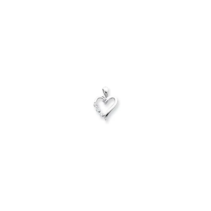goldiaca Necklaces 14k White Gold AAA Diamond heart pendant