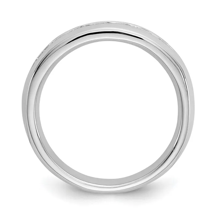 goldiaca Rings 14K White Gold 7Stone Real Diamond Channel Band