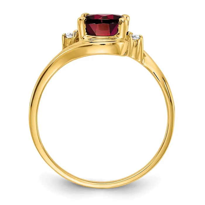 goldiaca Rings 14K Yellow Gold 8x6mm Oval Garnet AAA Real Diamond ring
