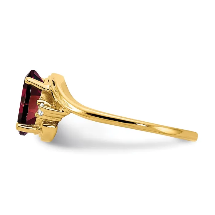goldiaca Rings 14K Yellow Gold 8x6mm Oval Garnet AAA Real Diamond ring