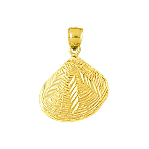 Goldia Charm Necklaces 14K Gold 3D Clam Shell Mollusc Charm