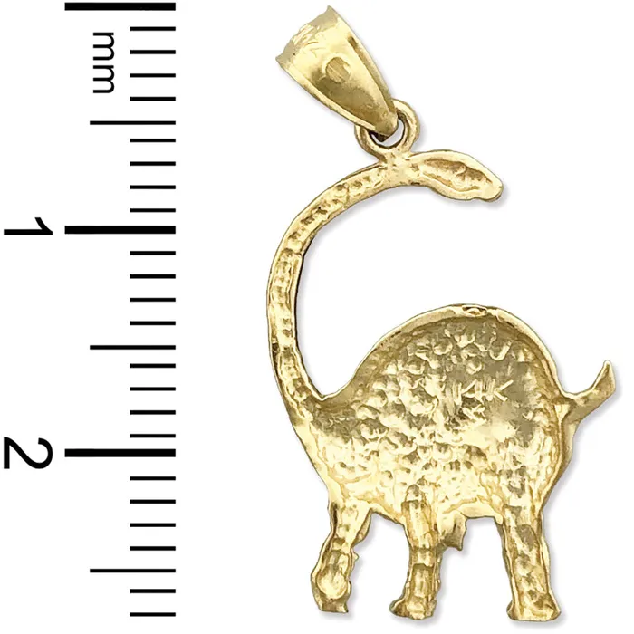 Goldia Charm Necklaces 14K Gold Brontosaurus Charm