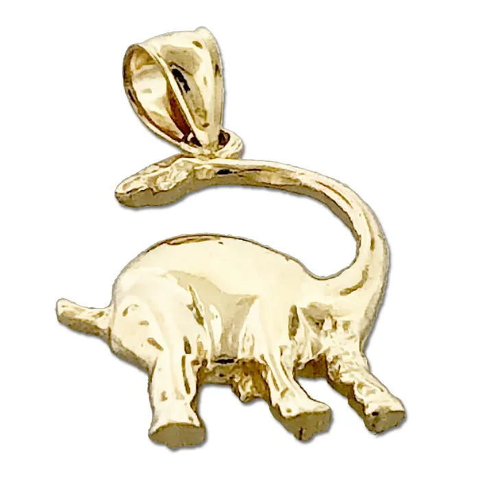 Goldia Charm Necklaces 14K Gold Brontosaurus Charm