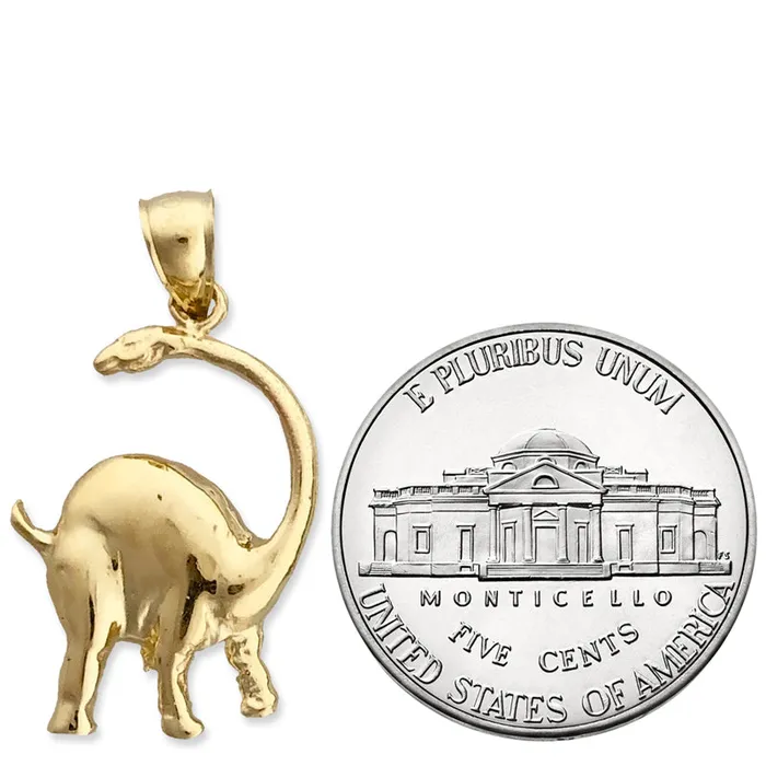 Goldia Charm Necklaces 14K Gold Brontosaurus Charm