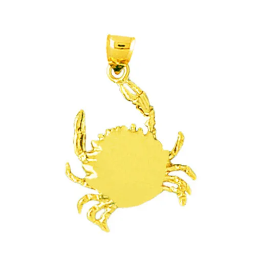 Goldia Charm Necklaces 14K Gold Sealife Crab Charm