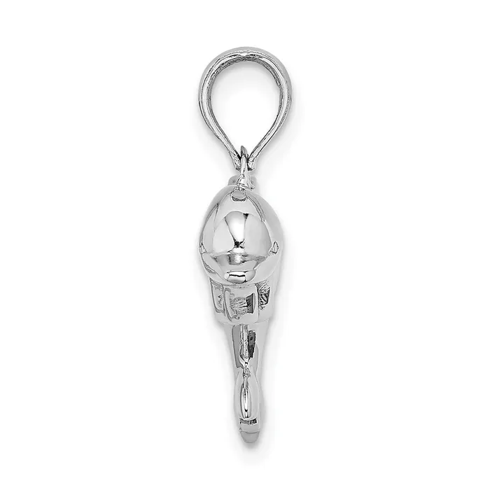 Goldia Charm Necklaces 14k White Gold 3D Puffed Dolphin Charm