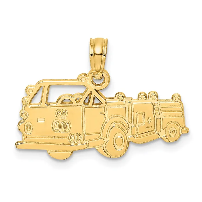 Goldia Charm Necklaces 14k Yellow Gold Fire Truck Charm