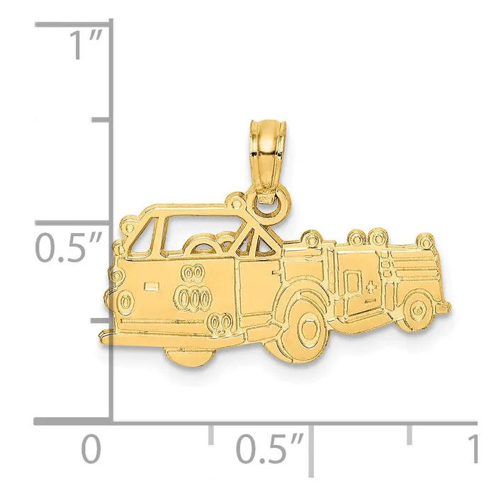 Goldia Charm Necklaces 14k Yellow Gold Fire Truck Charm