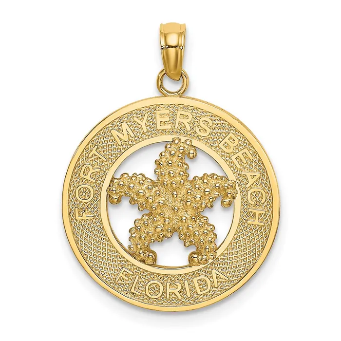 Goldia Charm Necklaces 14k Yellow Gold FT MYERS BEACH FLORIDA w Starfish Charm Goldia Charm Necklaces 14k Yellow Gold FT MYERS BEACH FLORIDA w Starfish Charm