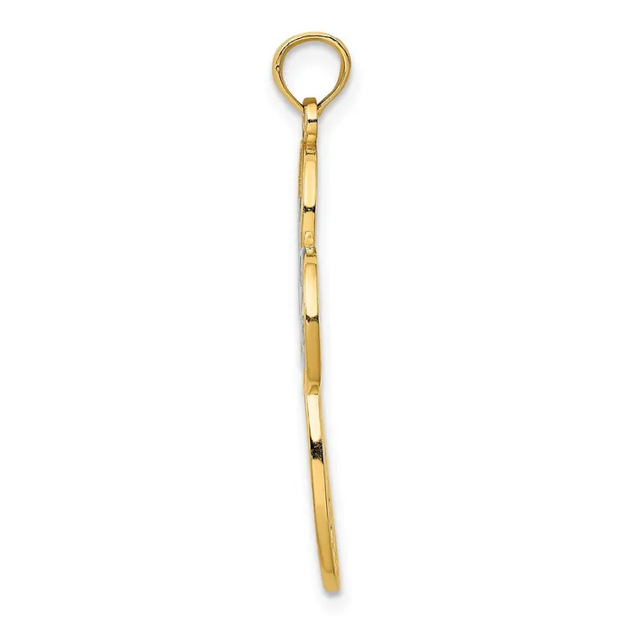 Goldia Charm Necklaces 14k Yellow Rhodium Gold W Rhodium DC Filigree Cross Charm