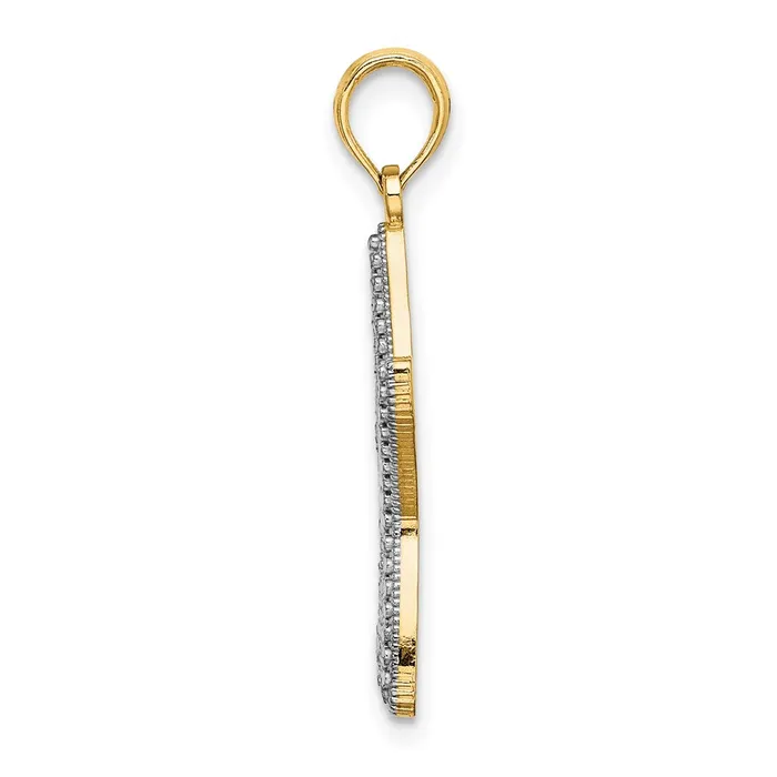 Goldia Charm Necklaces 14k Yellow u0026 Rhodium Gold with White Rhodium Diamondcut Starfish W Star Charm