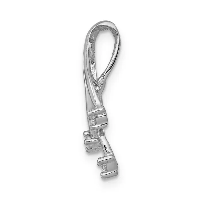 Goldiacom 14k White Gold AA Diamond 3 16mm Stone Twisted Chain Slide Rings