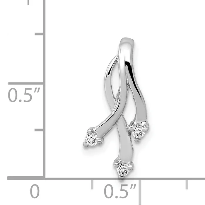 Goldiacom 14k White Gold AA Diamond 3 16mm Stone Twisted Chain Slide Rings