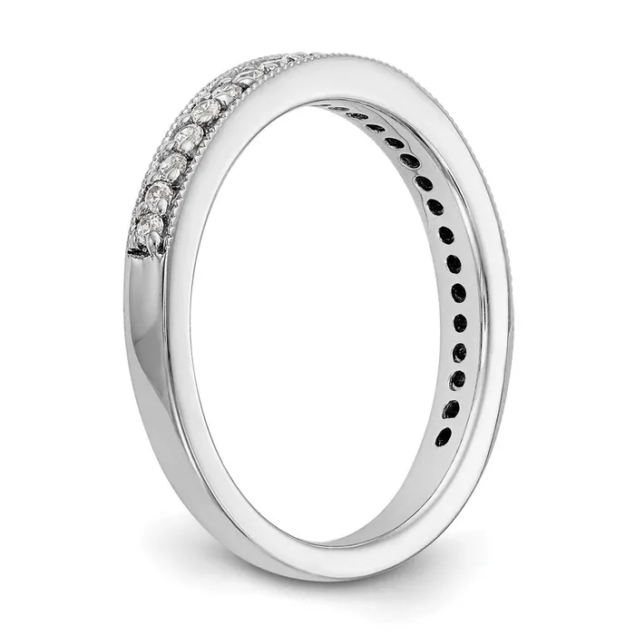 Goldiacom 14K White Gold Real Diamond Band Rings