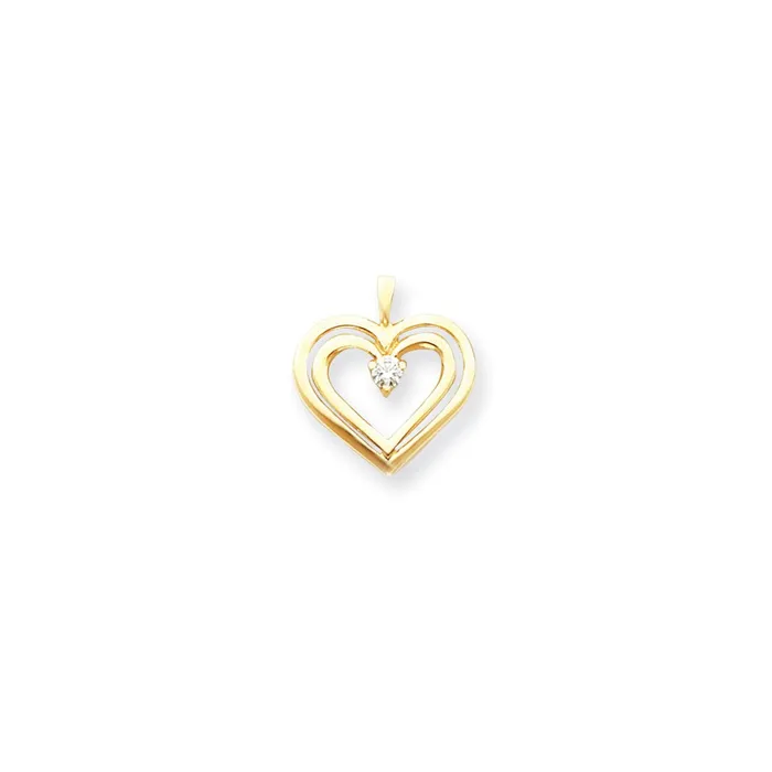Goldiacom Necklaces 14k AAA Diamond heart pendant