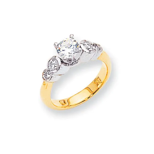 Goldiacom Rings 14k Two tone AA Diamond engagement ring