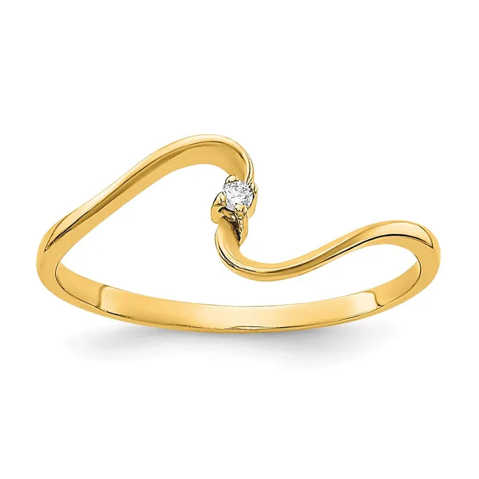 Goldiacom Rings 14K Yellow Gold AAA Real Diamond ring