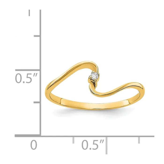 Goldiacom Rings 14K Yellow Gold AAA Real Diamond ring