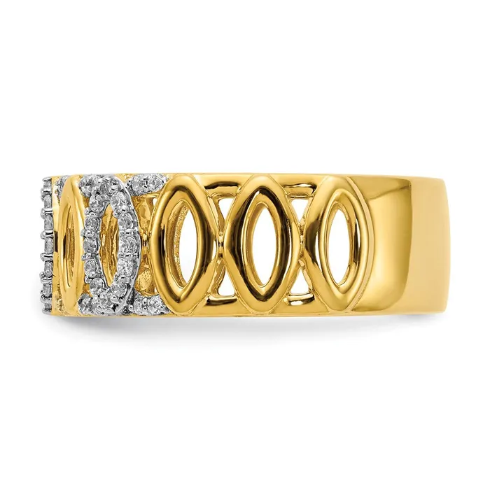 Goldiacom Rings 14K Yellow Gold Real Diamond Fancy Ring