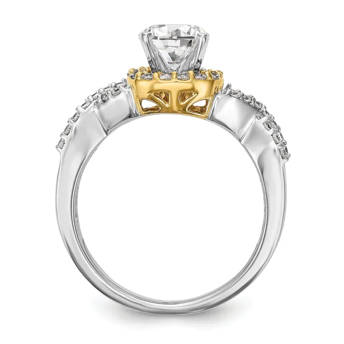 Goldiacom Rings 14ktt Peg Set Simulated Diamond Halo Engagement Ring