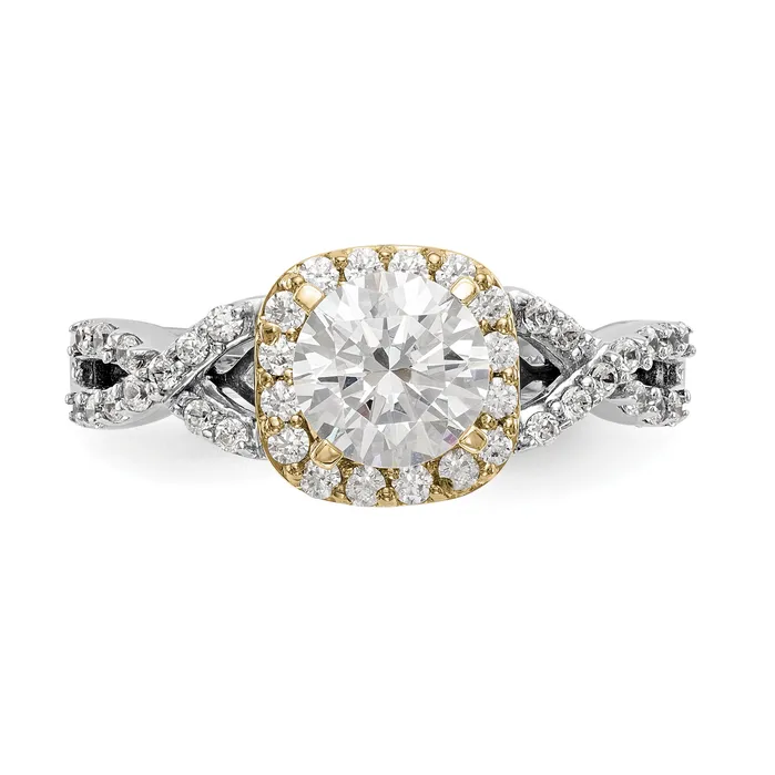 Goldiacom Rings 14ktt Peg Set Simulated Diamond Halo Engagement Ring