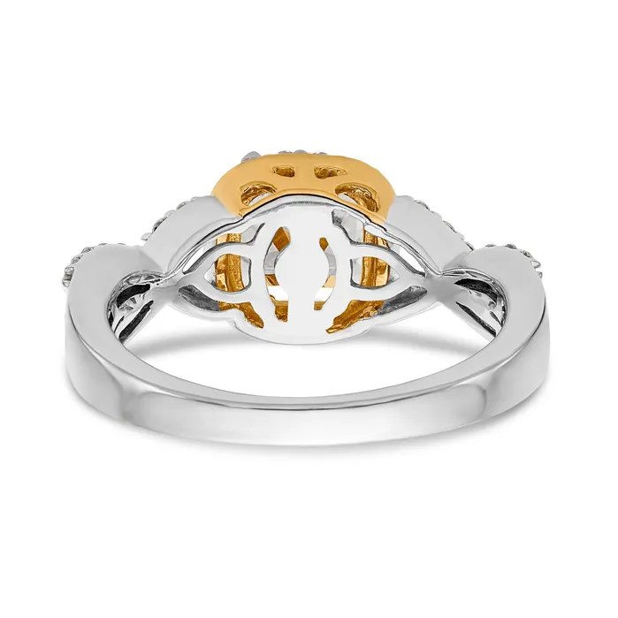 Goldiacom Rings 14ktt Peg Set Simulated Diamond Halo Engagement Ring
