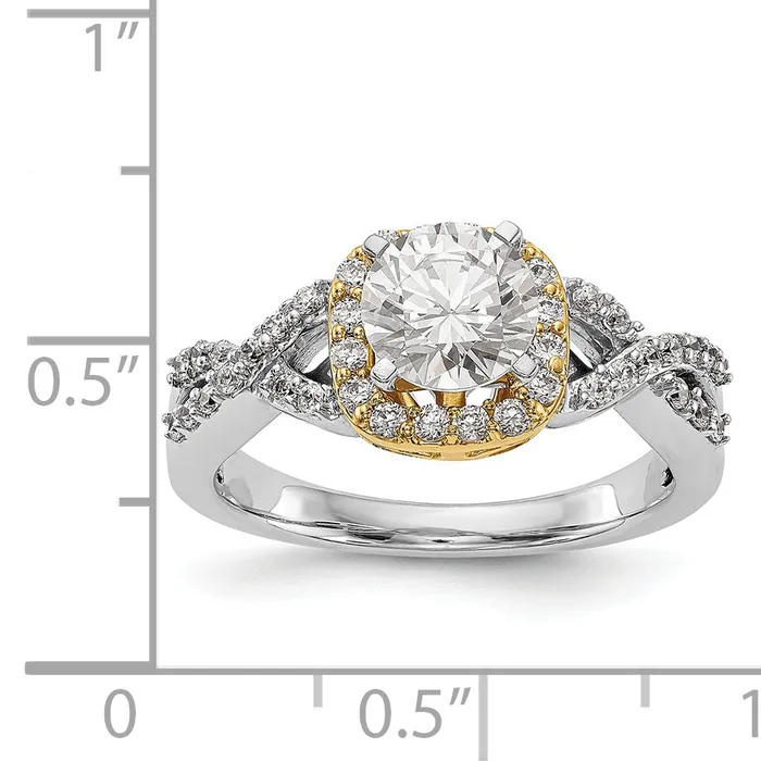 Goldiacom Rings 14ktt Peg Set Simulated Diamond Halo Engagement Ring