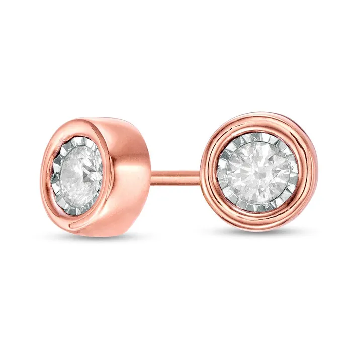 Goldia Earrings 025 CT TW Diamond Solitaire Stud Earrings in 14K Rose Gold Goldia Earrings 025 CT TW Diamond Solitaire Stud Earrings in 14K Rose Gold