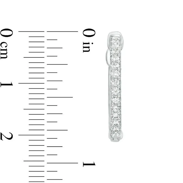 Goldia Earrings 038 CT TW Diamond InsideOut Hoop Earrings in 14K White Gold Goldia Earrings 038 CT TW Diamond InsideOut Hoop Earrings in 14K White Gold