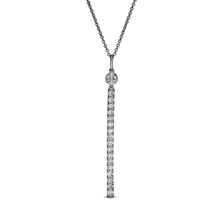 Goldia Earrings 05 CT TW Certified LabCreated Diamond Stick Drop Pendant in 14K White Gold FSI2