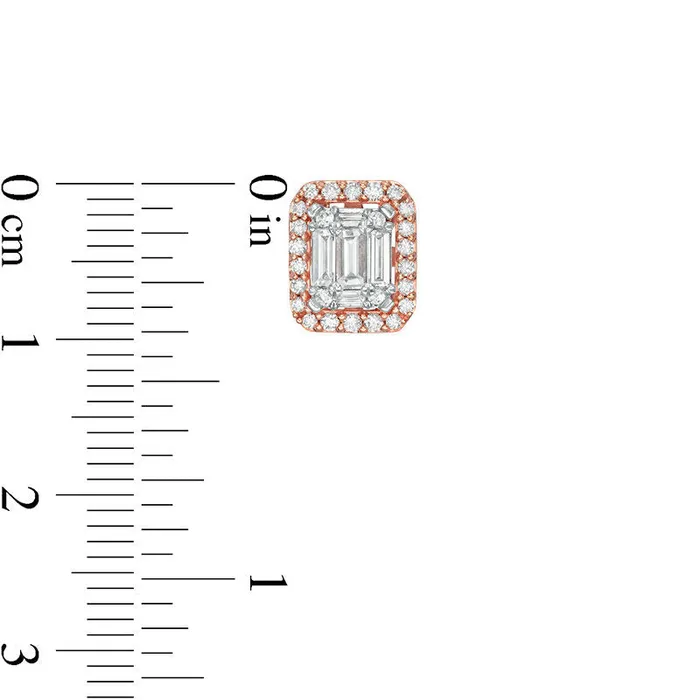 Goldia Earrings 063 CT TW Composite Diamond Octagonal Frame Stud Earrings in 10K Rose Gold Goldia Earrings 063 CT TW Composite Diamond Octagonal Frame Stud Earrings in 10K Rose Gold